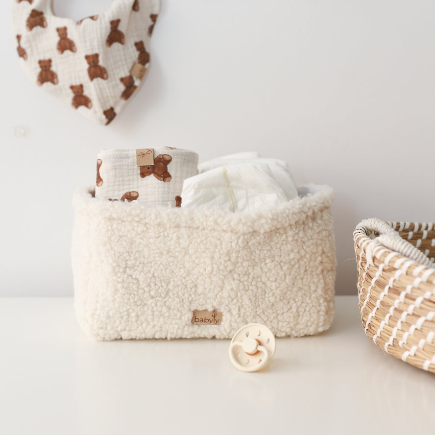 Teddy Boucle Organizer - Cream