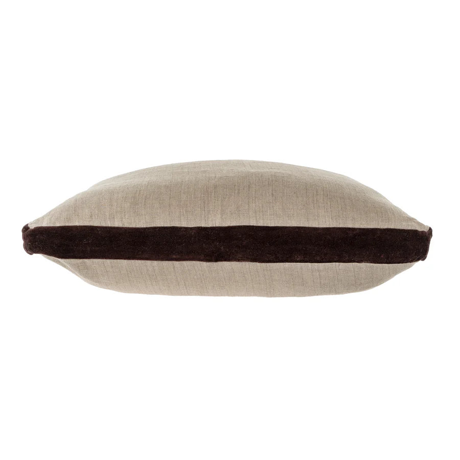 Velvet Trim Chocolate Pillow