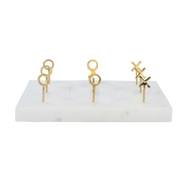 Marble Tic-Tac-Toe with Gold X & O