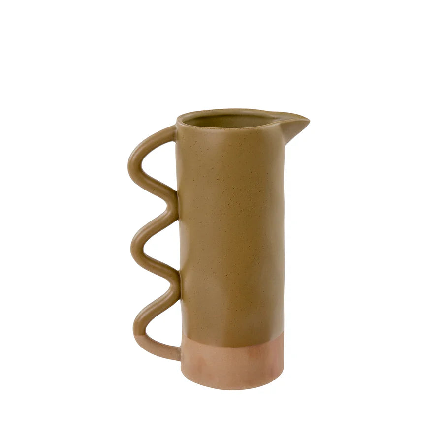 Olive Wavy Pitcher