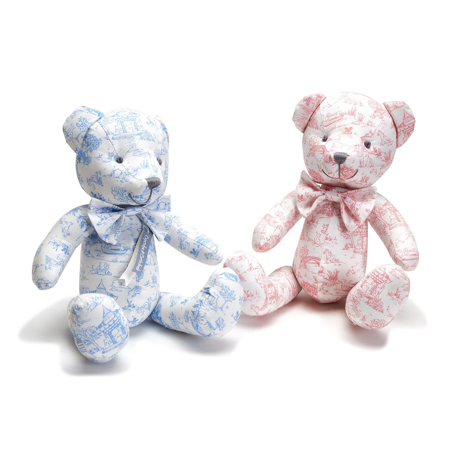 Toile Pattern Stuffed Teddy Bear