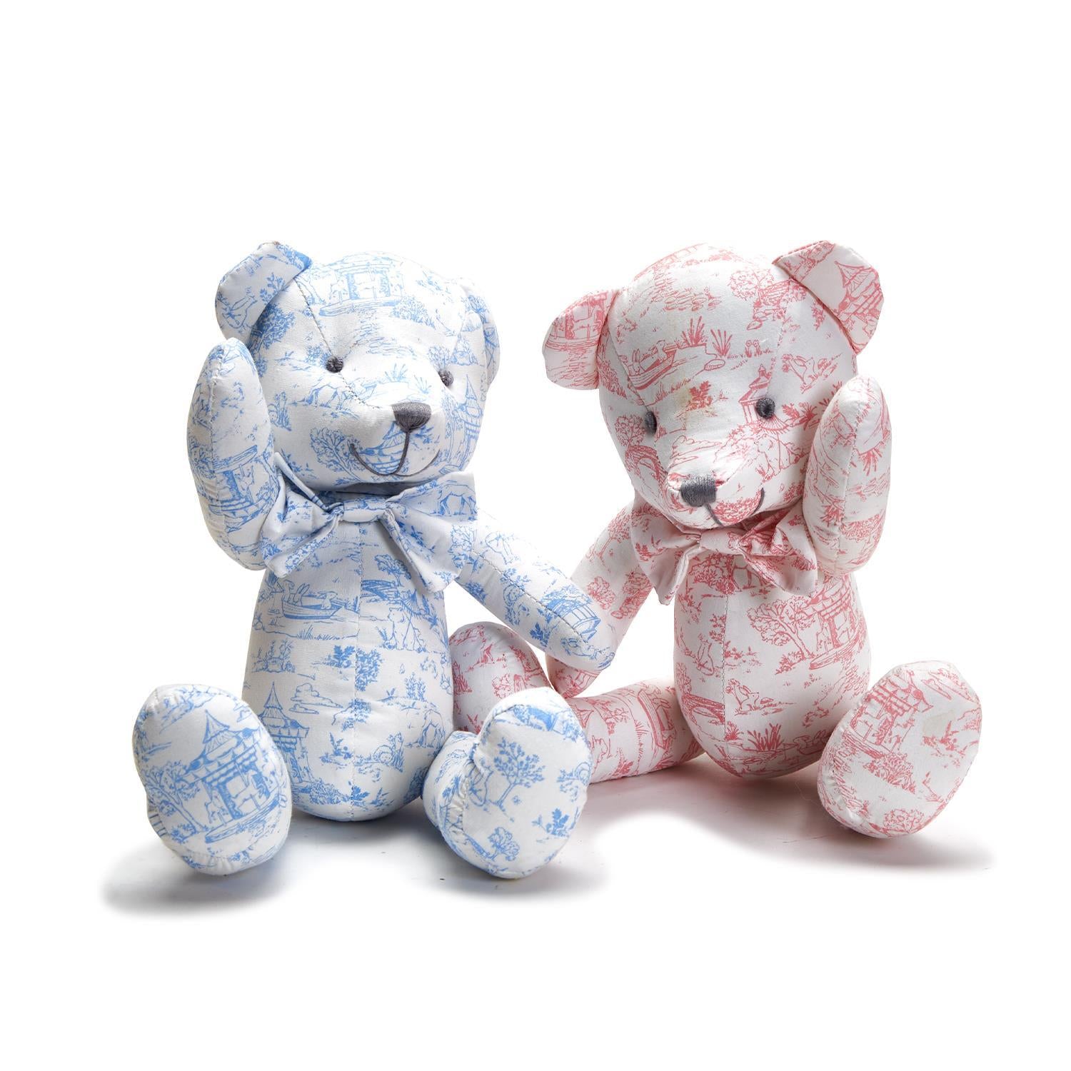 Toile Pattern Stuffed Teddy Bear