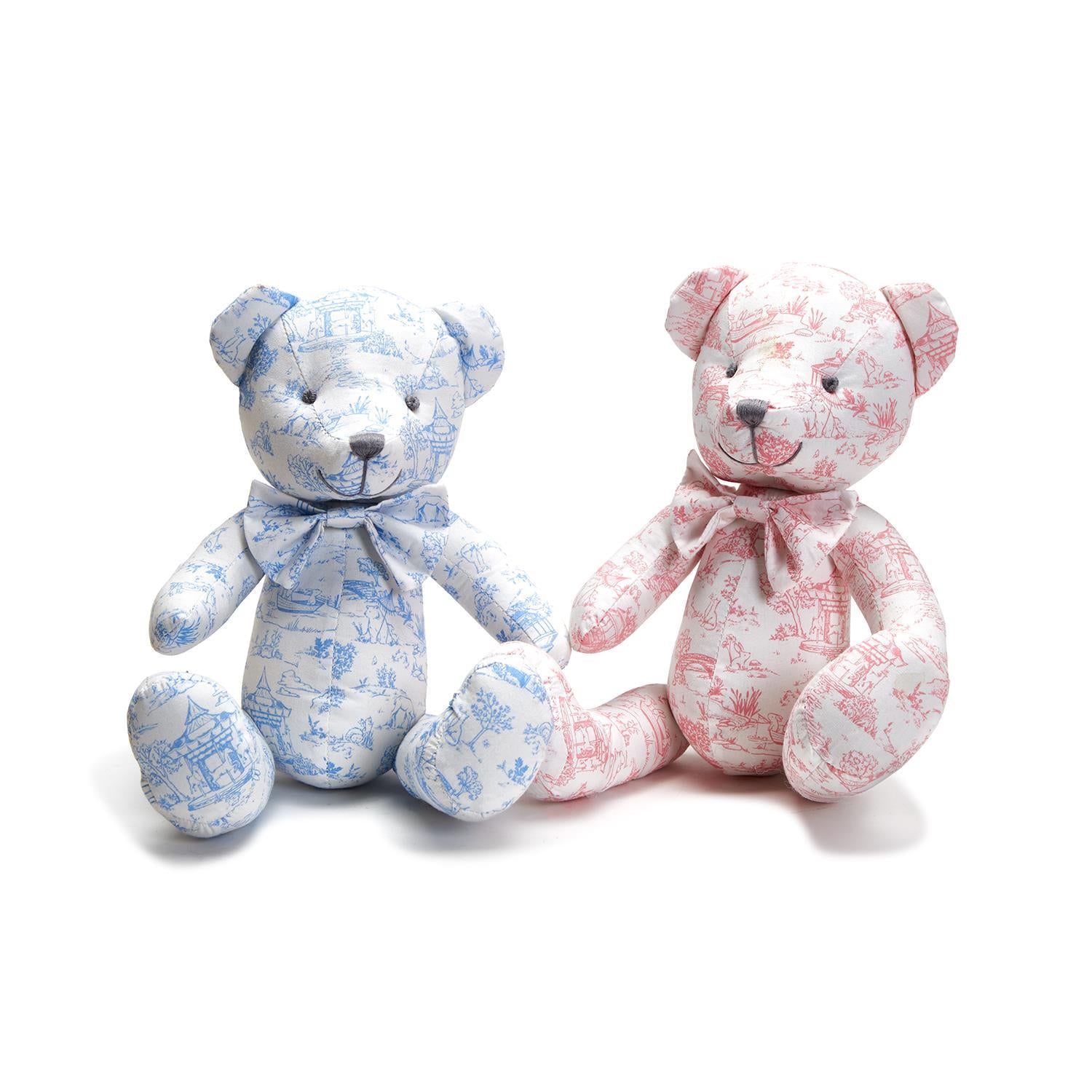 Toile Pattern Stuffed Teddy Bear