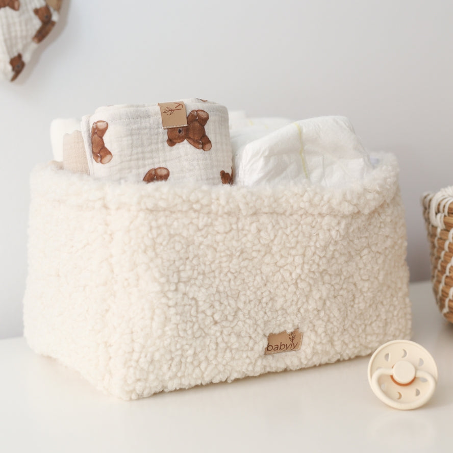 Teddy Boucle Organizer - Cream