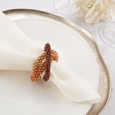 Beaded Interlock Napkin Ring 4 PC