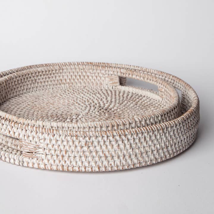 Round Rattan Tray