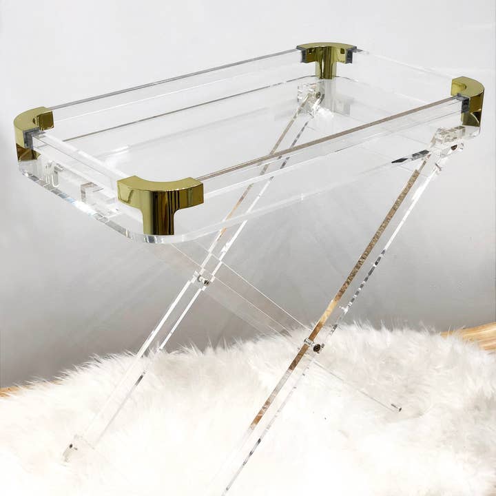 Acrylic Foldable Tray Side Table with Edges