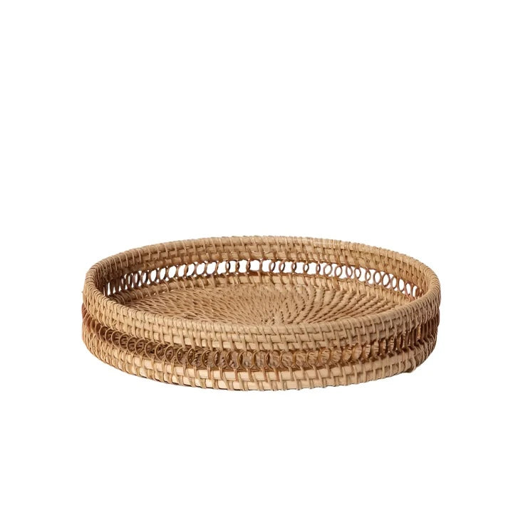 Round Spiral Rattan Tray