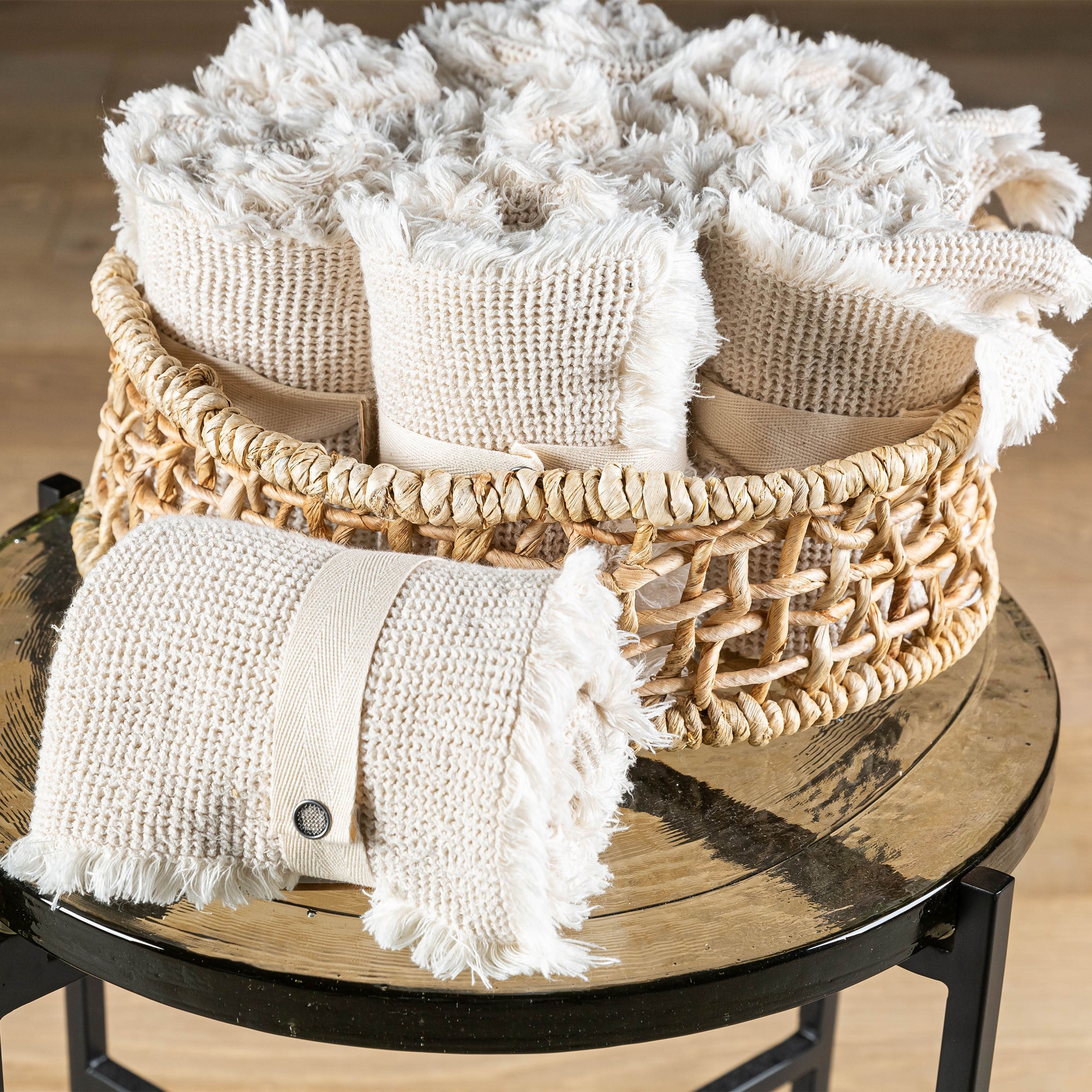 Waffle Towels with Fringes