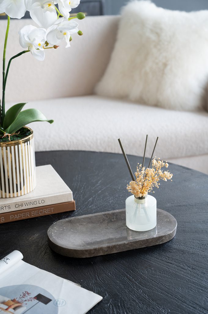 Gray Marble Oval Tray