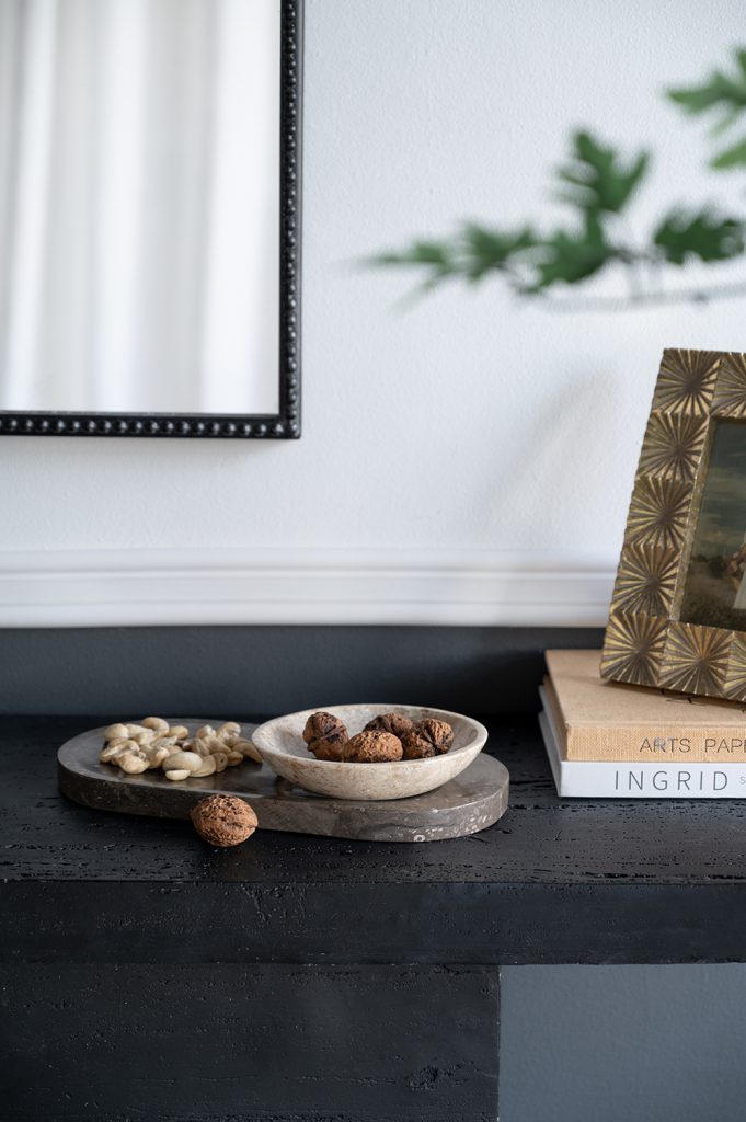 Gray Marble Oval Tray