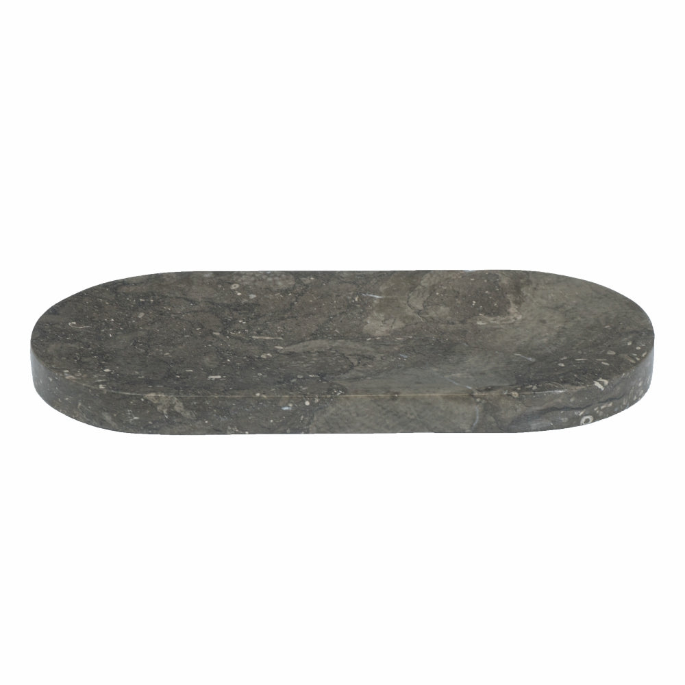 Gray Marble Oval Tray