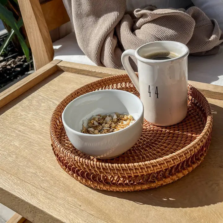 Round Spiral Rattan Tray