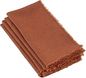 Fringed Design Stone Washed Napkin 4pc