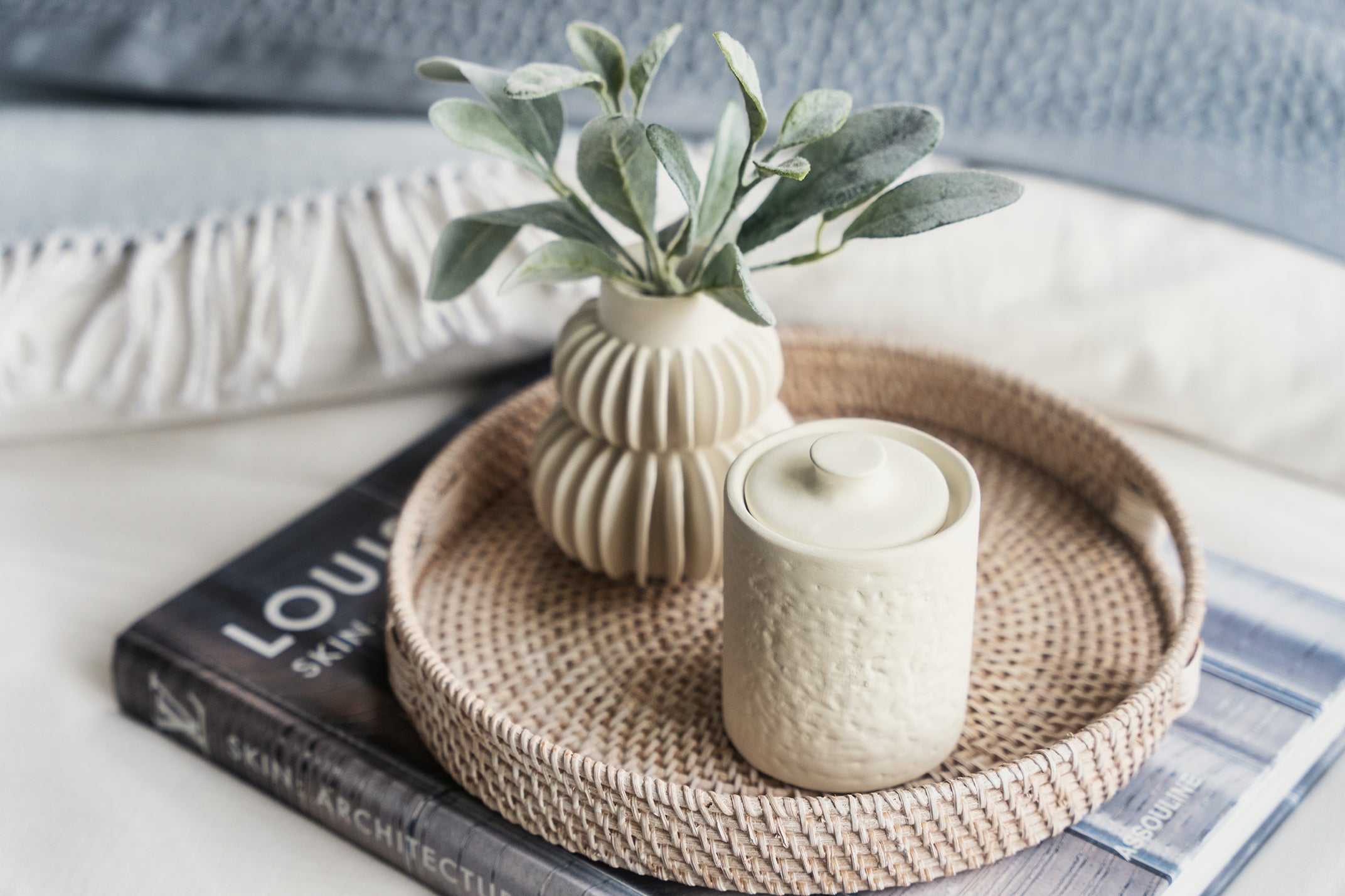 Round Rattan Tray