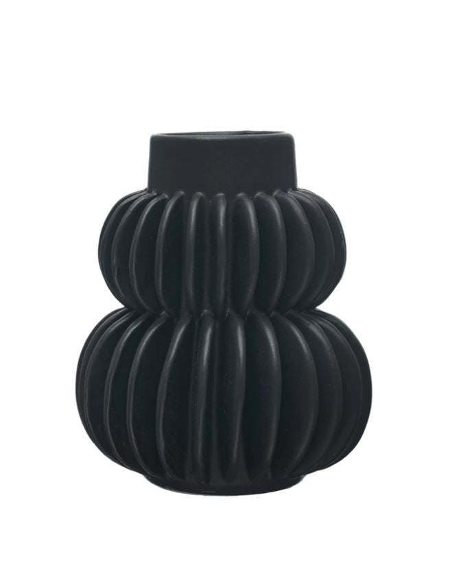 Pleated Stoneware Vase