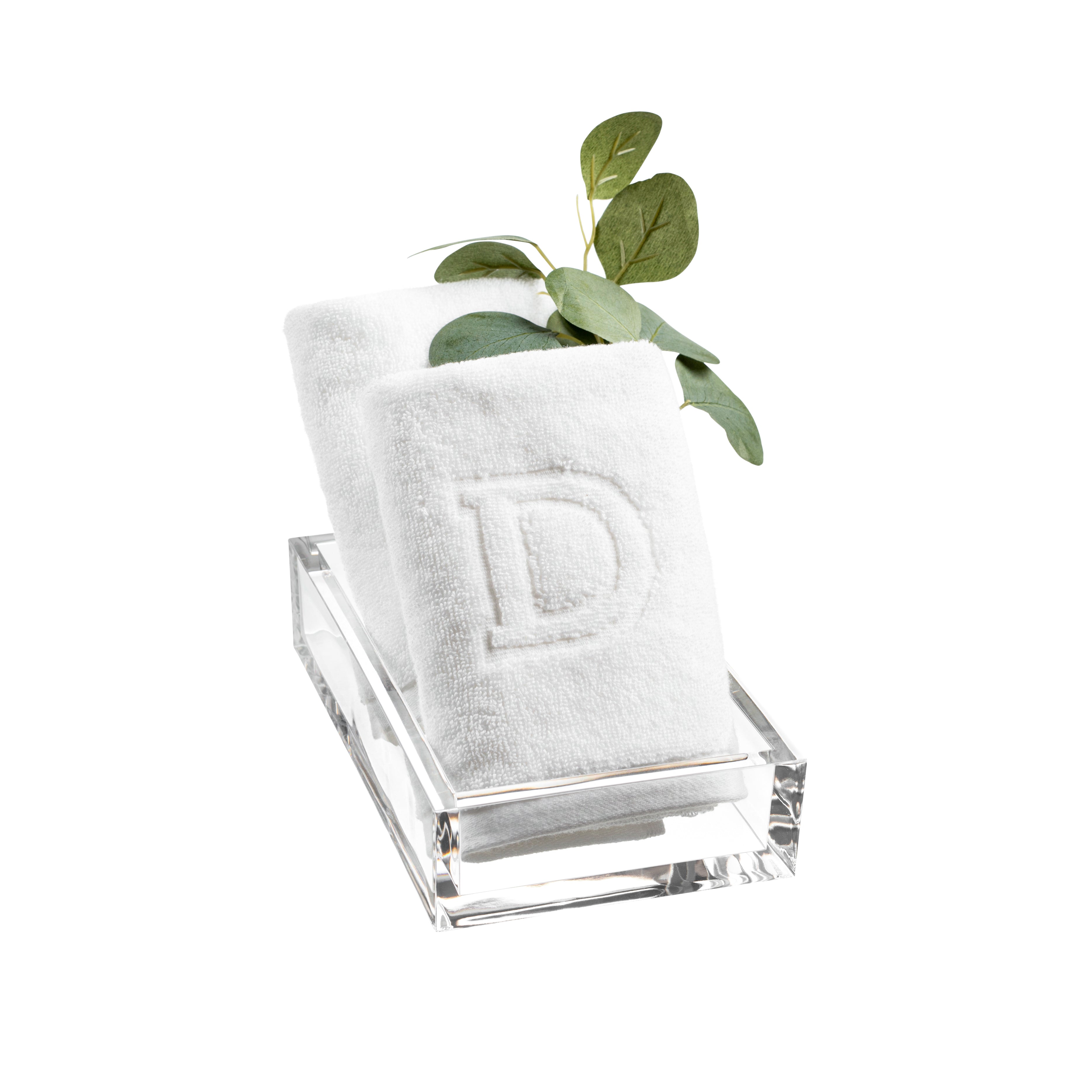 Acrylic Monogramed Towel Tray Set