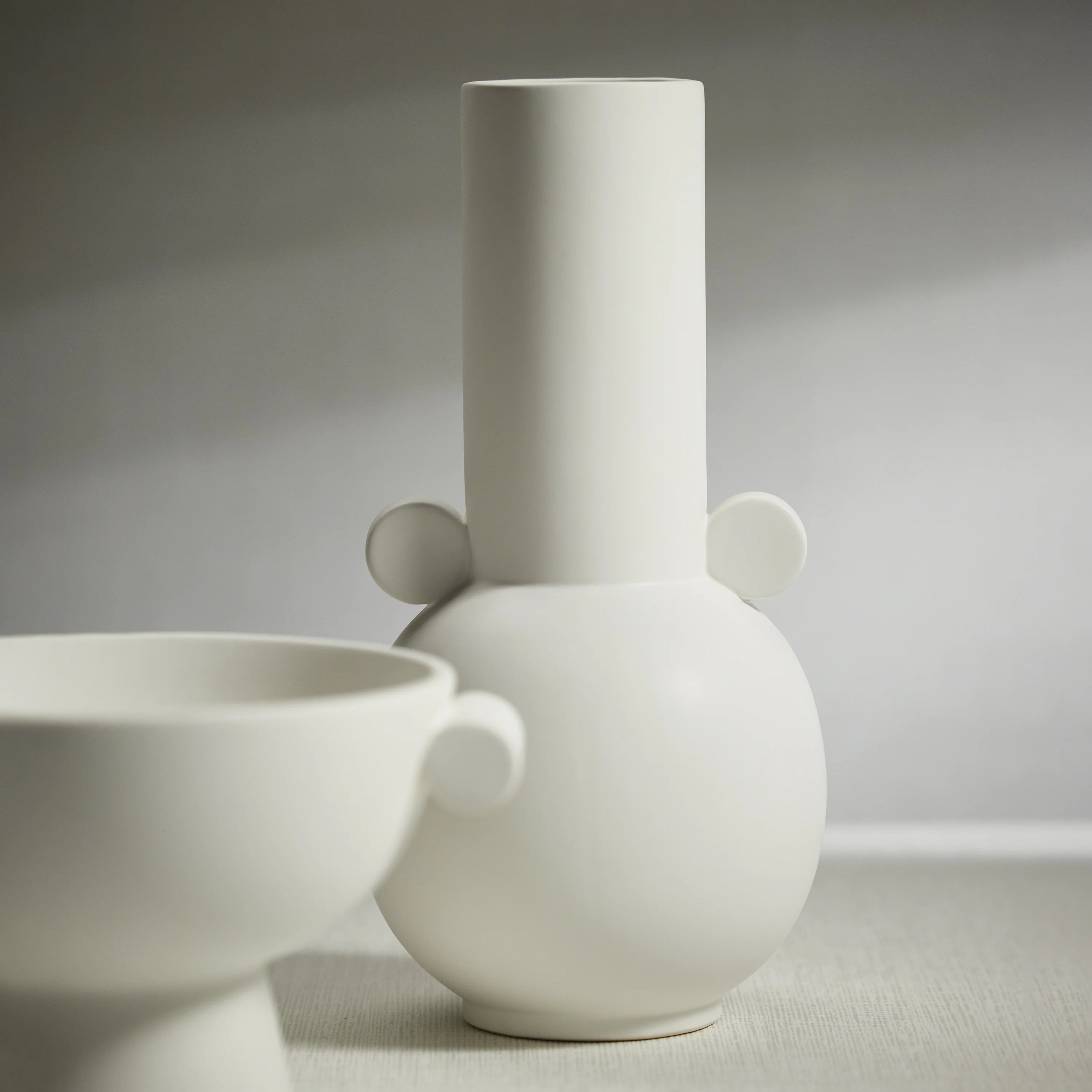 Baden Matte White Ceramic Vase