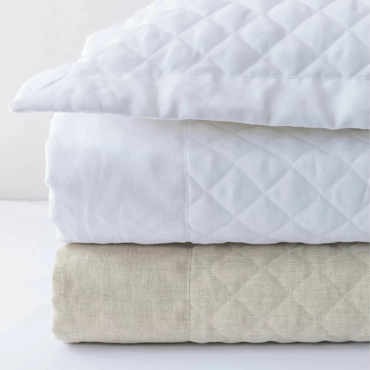 Hudson Linen Quilted Coverlet