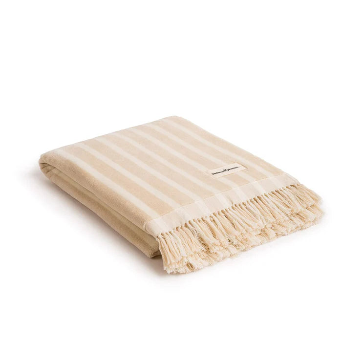 Monaco Natural Stripe Beach Towel