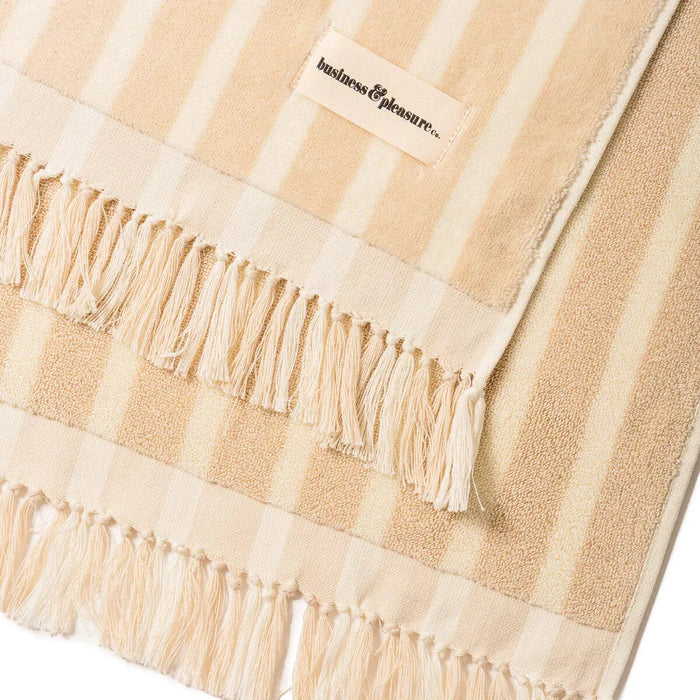 Monaco Natural Stripe Beach Towel