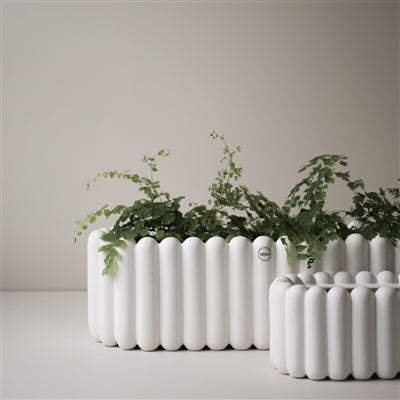 White Mist Oval Planter