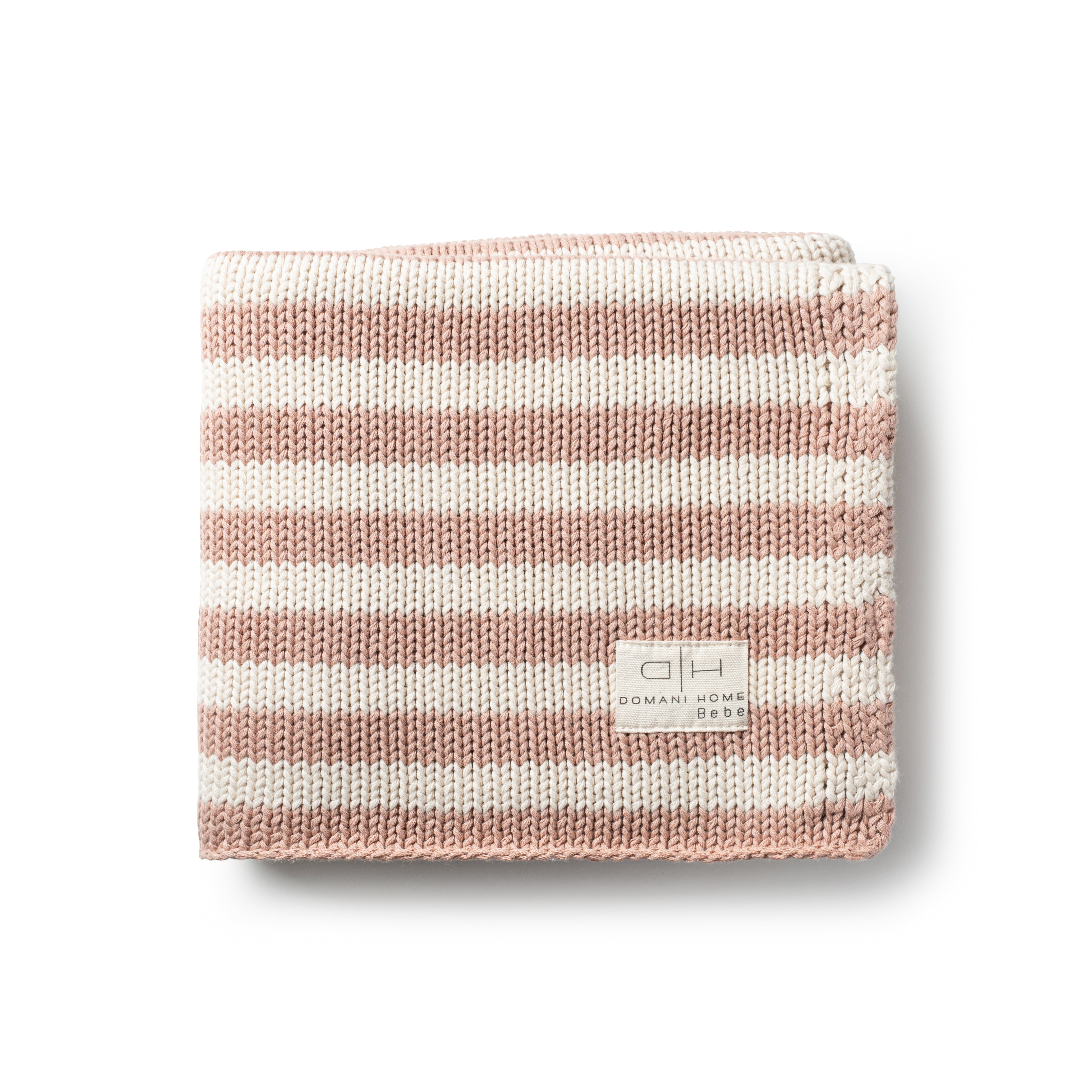 DH Iconic Stripe Knit Baby Blanket Blush