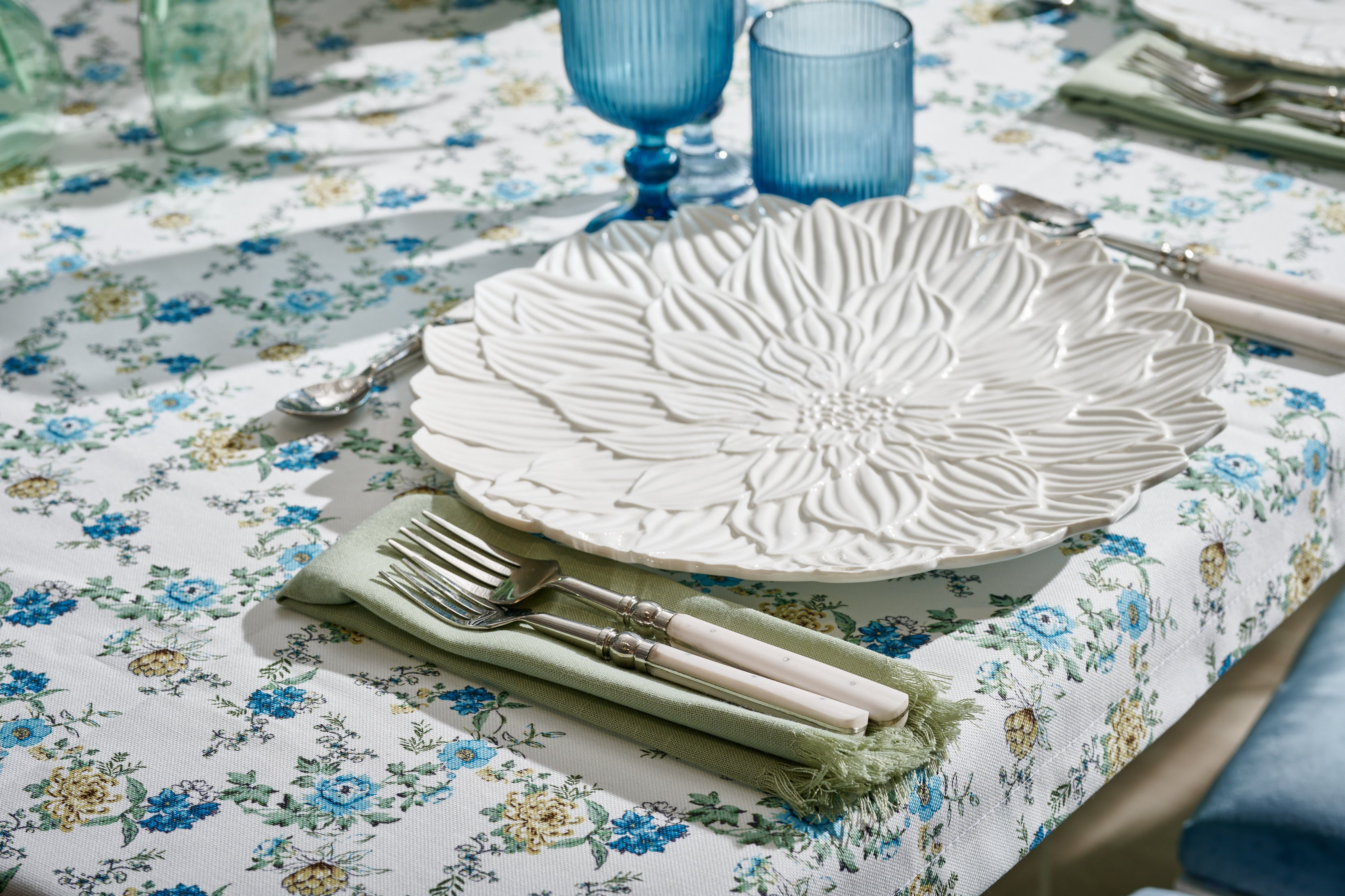 Alma Blue Tablecloth