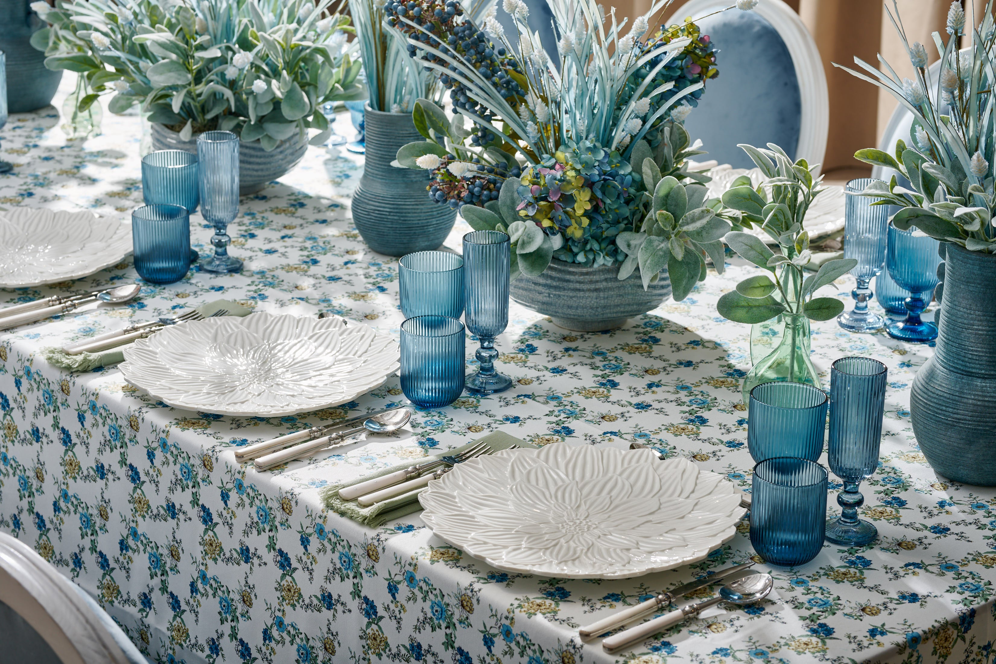 Alma Blue Tablecloth