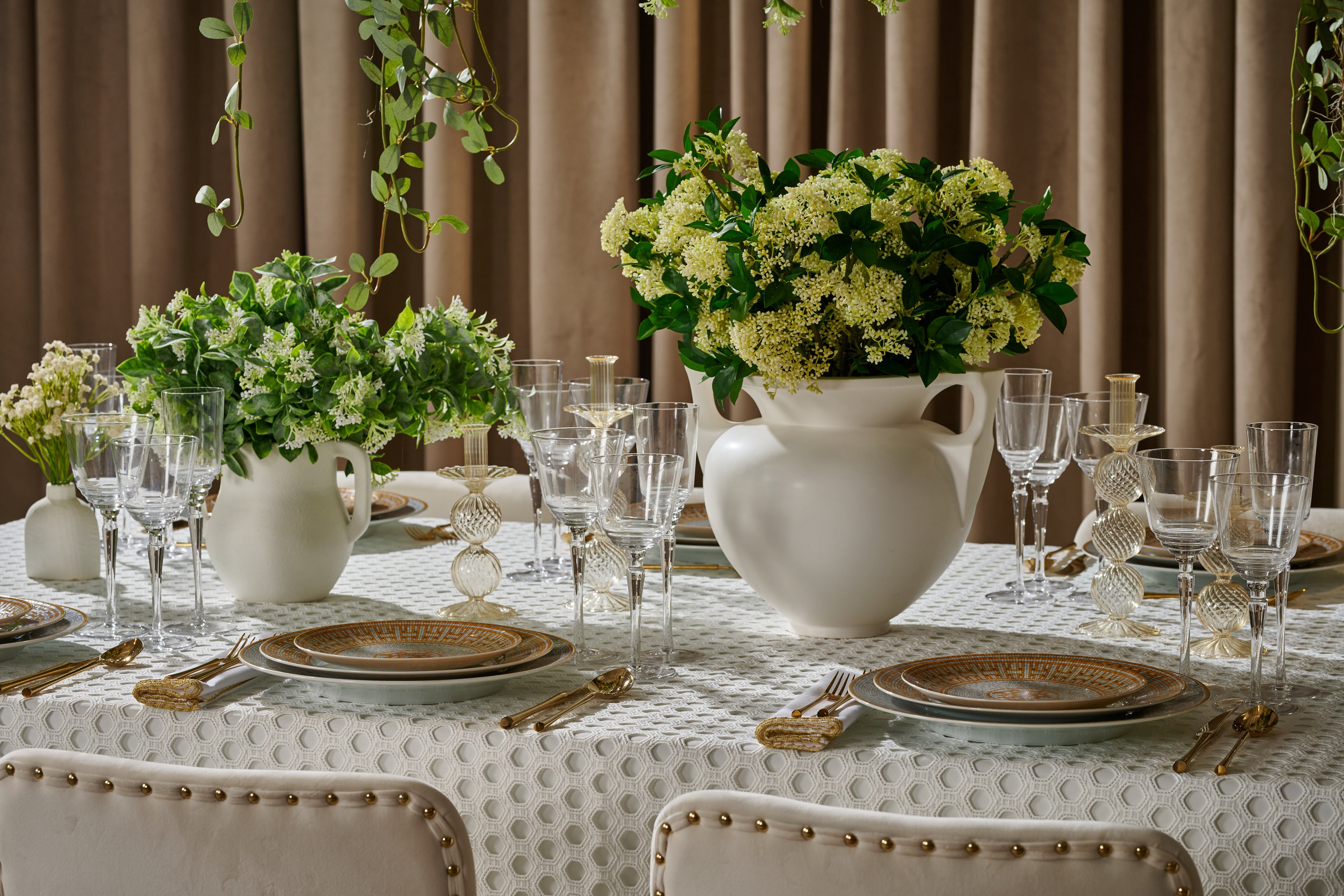 Hexagon Eyelet Tablecloth