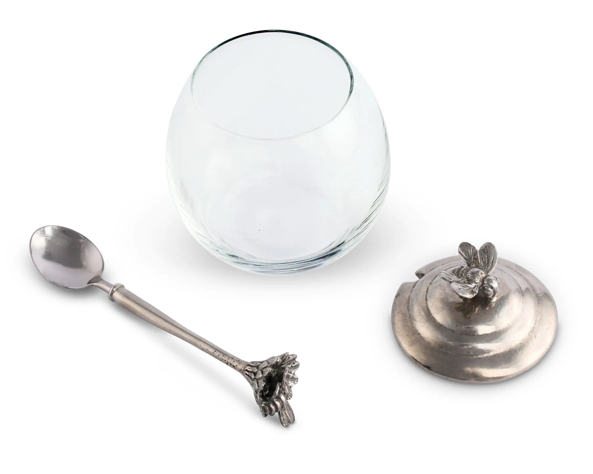 Bee Glass Honey Dish with Spoon