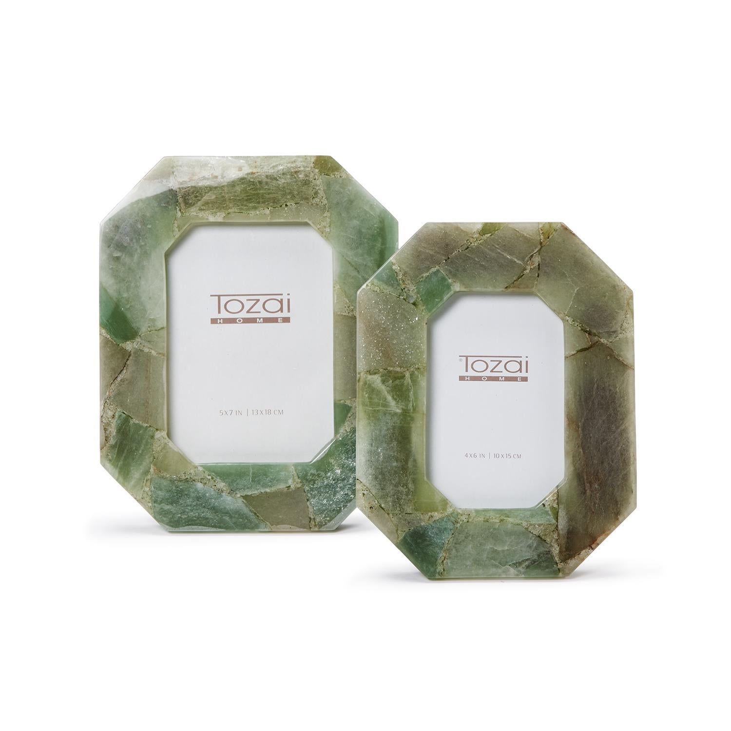 Green Quartz Octagon Photo Frame Set Of 2