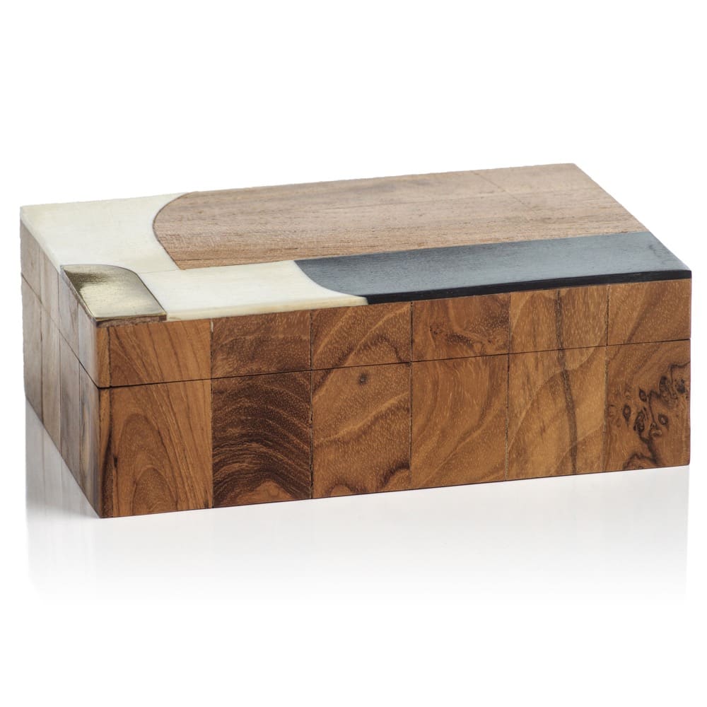 Lagos Abstract Inlaid Mango and Sheesham Wood Box