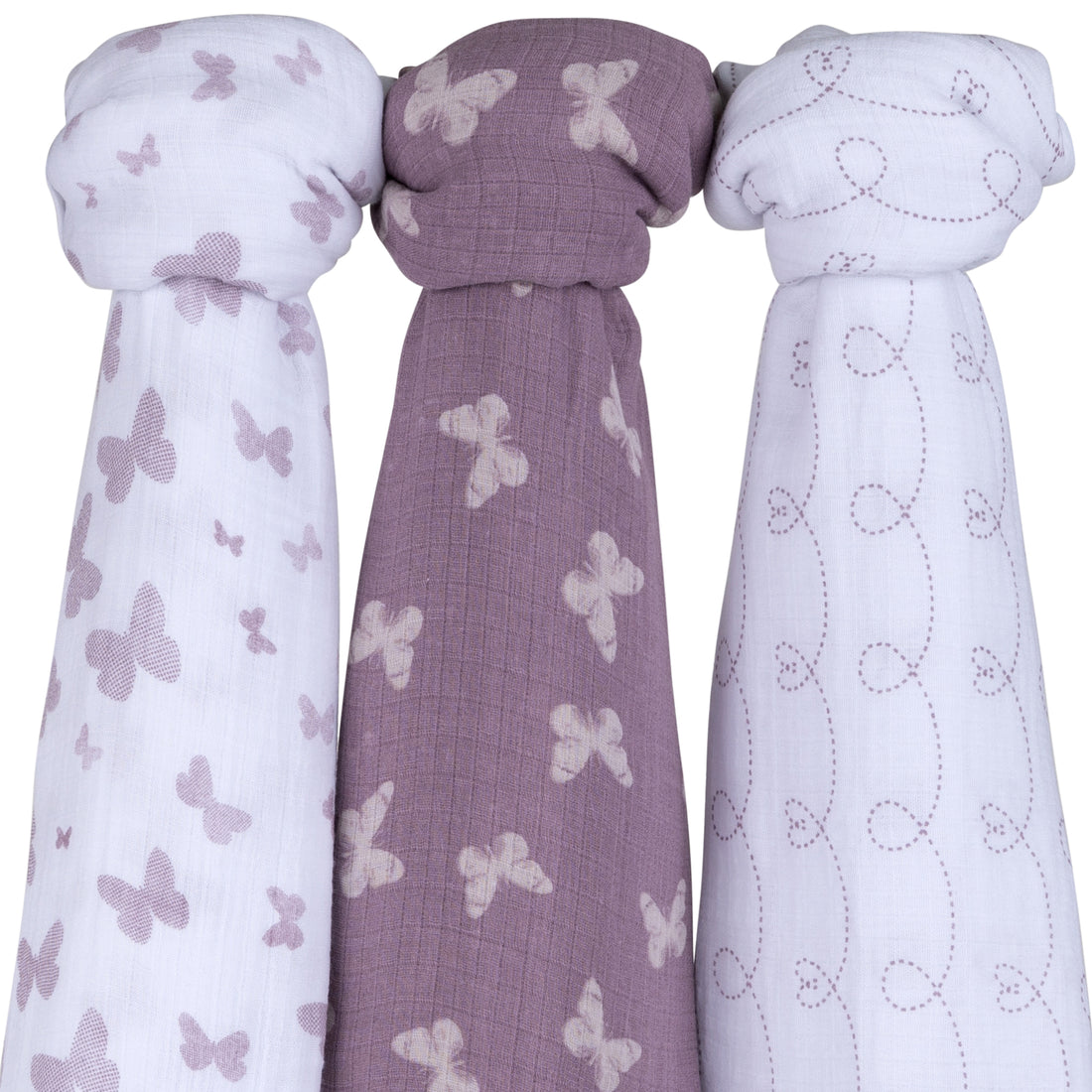 Lavender Butterfly Swaddle Blanket Set