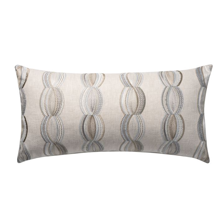 Anne Elizabeth Parchment Embroidered Accent Pillow