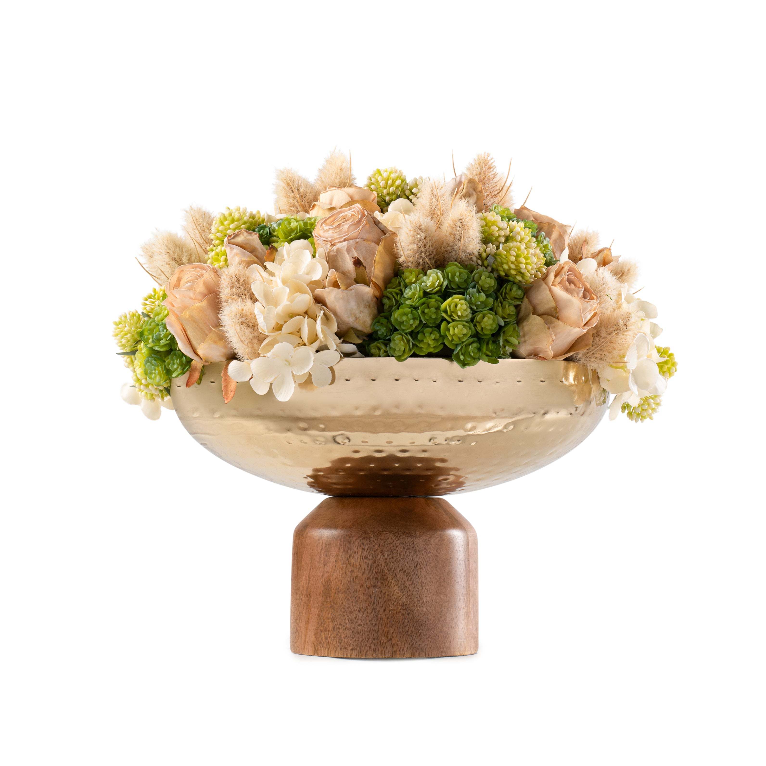 DH Verdant Rose Gold Wooden Pedestal