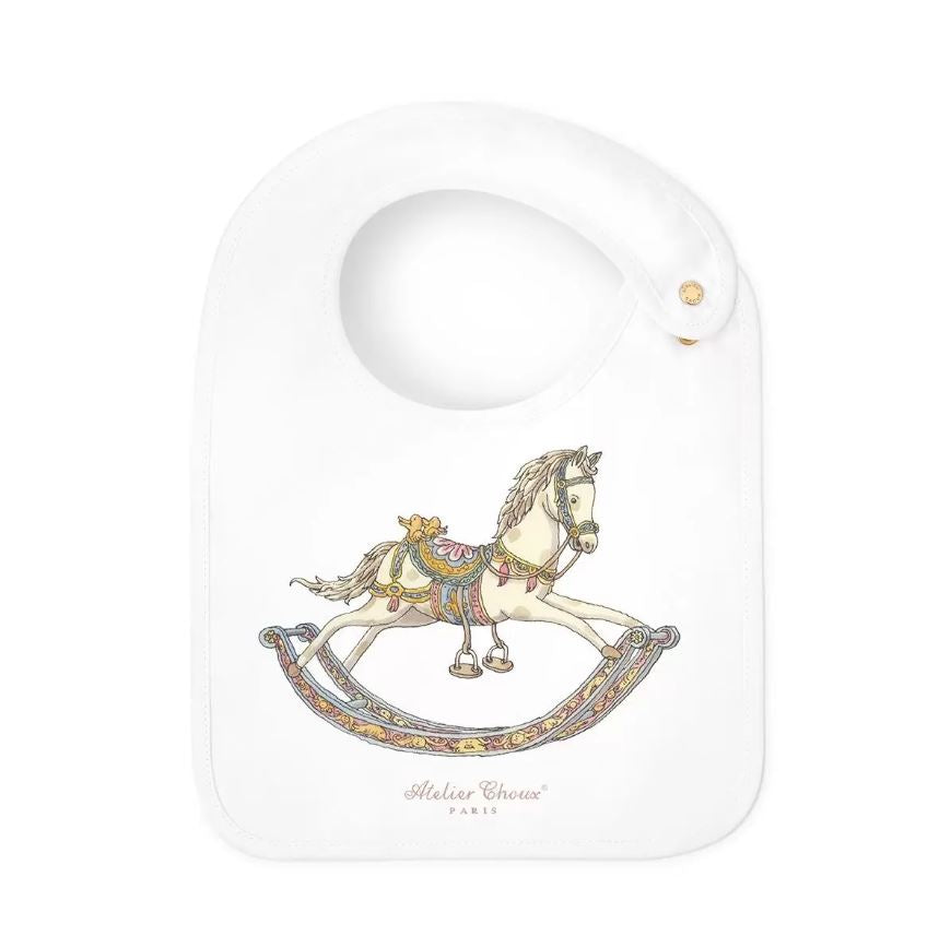 Atelier Choux Rocking Horse Satin Bib