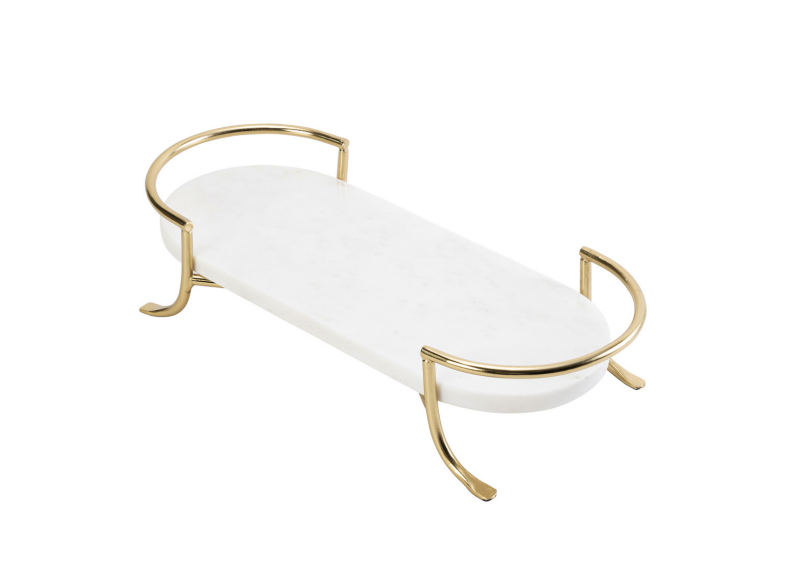 Oval Marble Tray on Stand