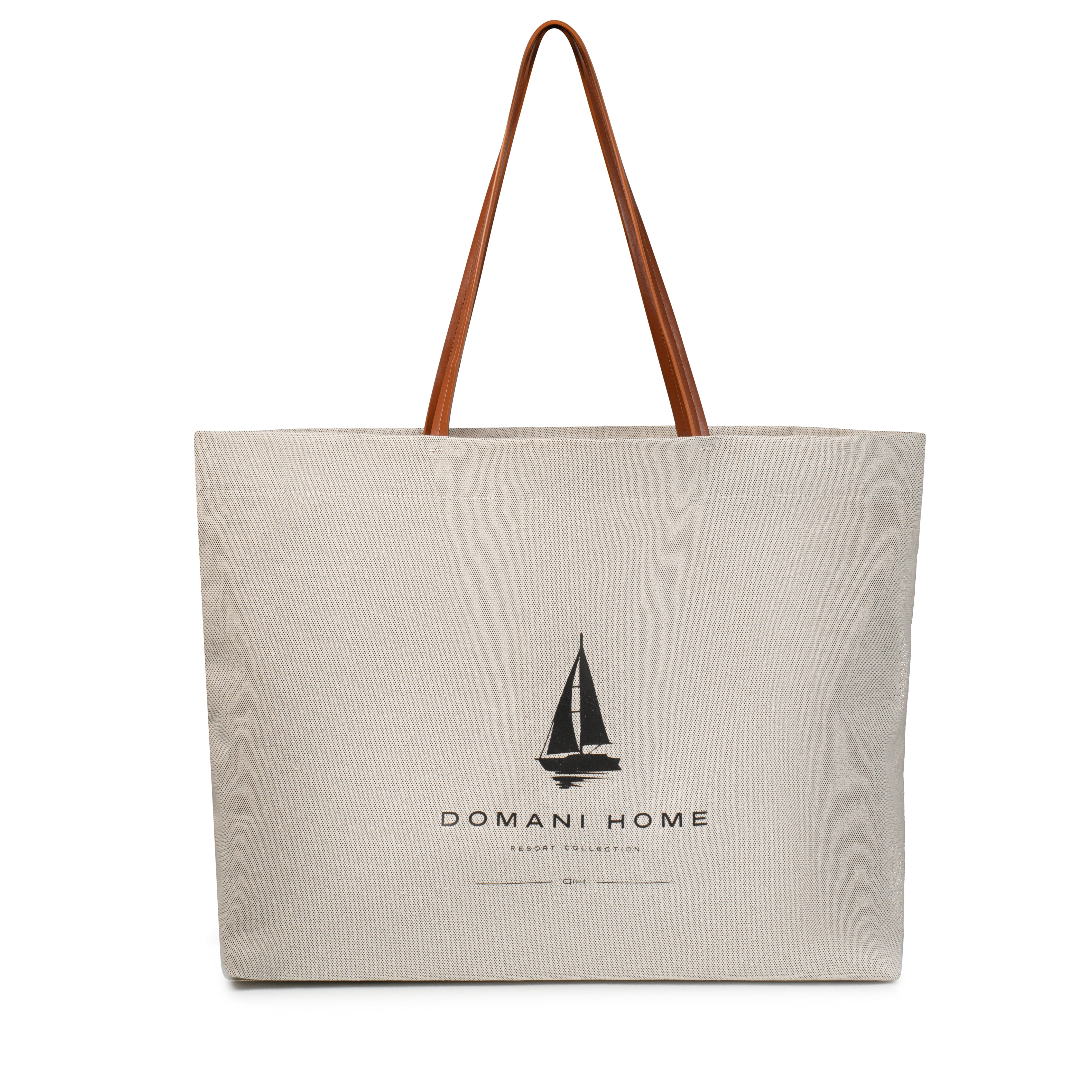 DH Resort Collection Canvas Leather Beach Tote