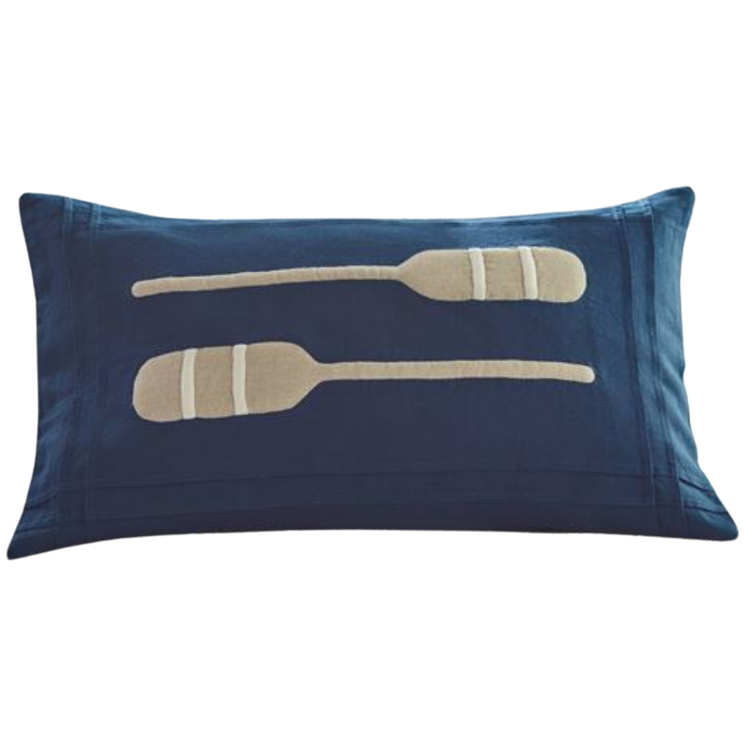 Indigo Paddles Lumbar Accent Pillow