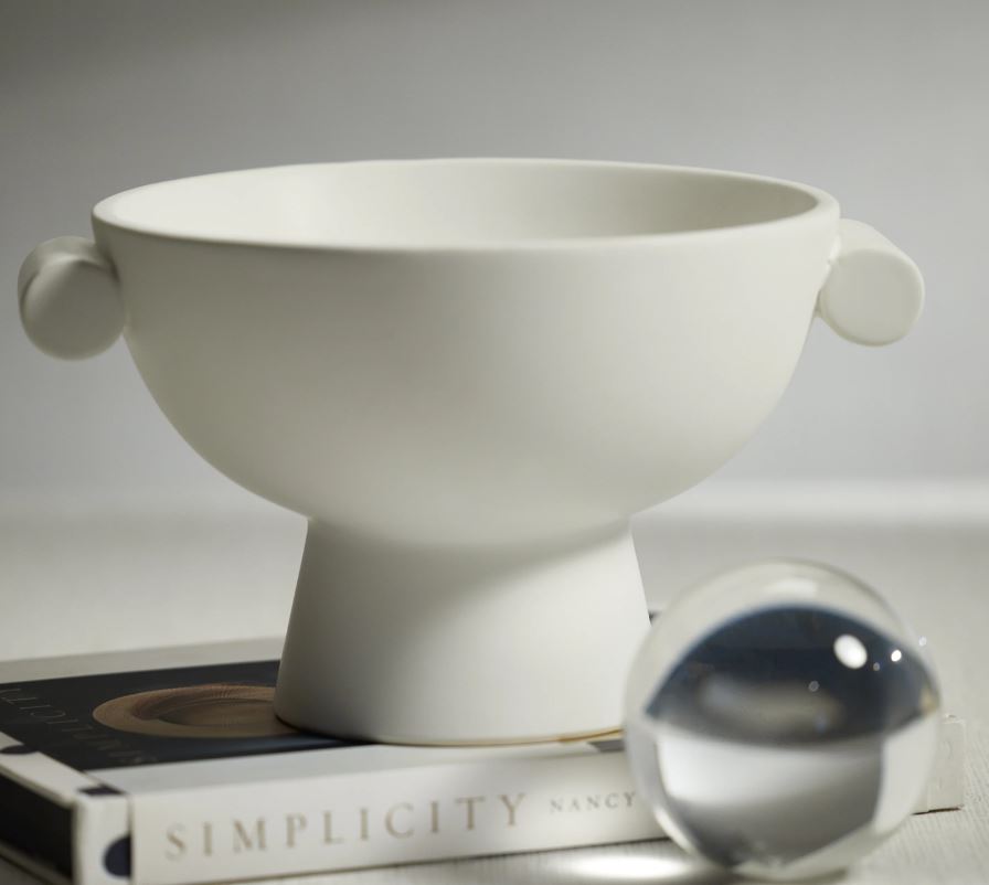 Baden Matte White Ceramic Bowl