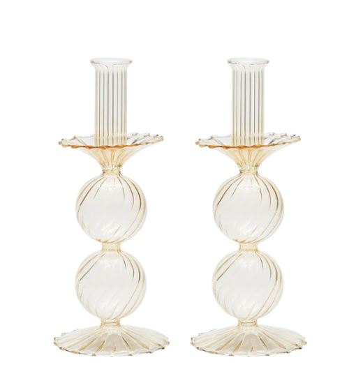 Bella Champagne Short Candle Holder Set of 2