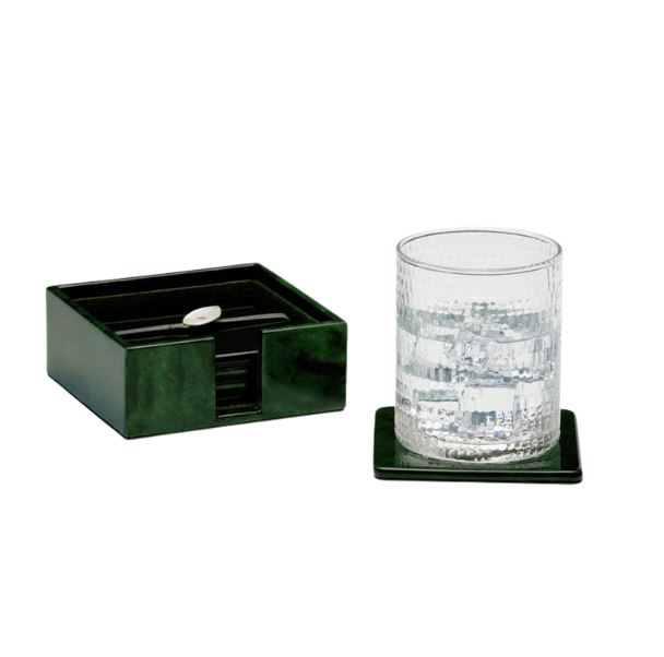 Nelson Emerald Gloss Coasters - Set Of 6