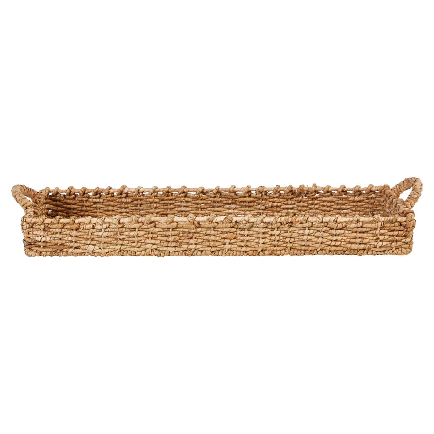 Decorative Hand-Woven Seagrass Tray with handles