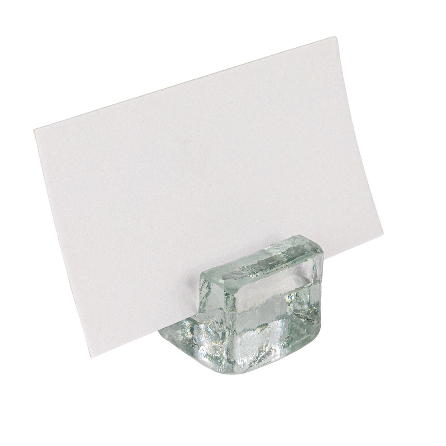 Glass Cube Place Card/Photo Holders Set Of 6