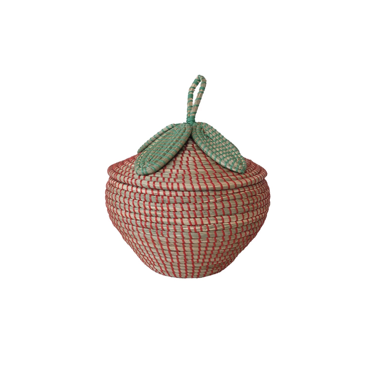 Hand-Woven Seagrass Strawberry Shaped Basket