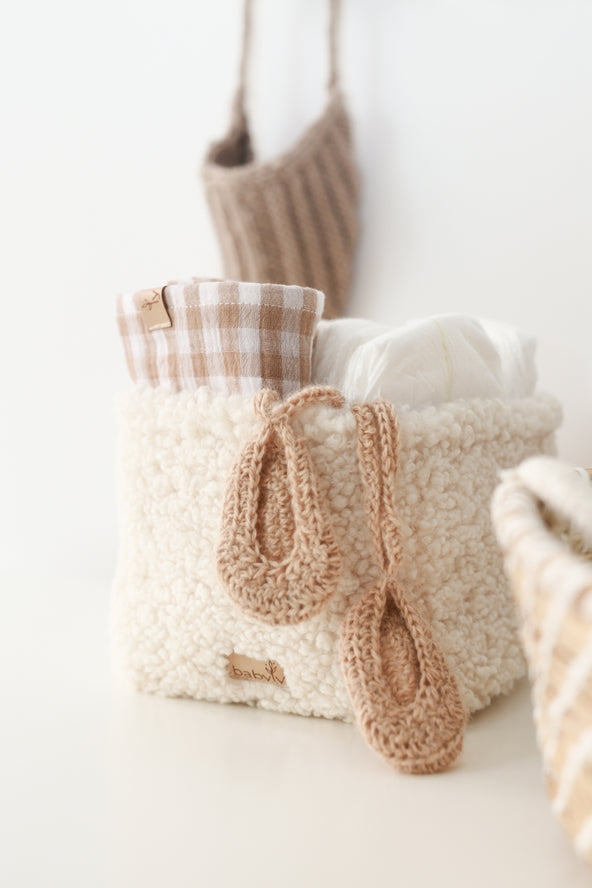 Teddy Boucle Organizer - Cream