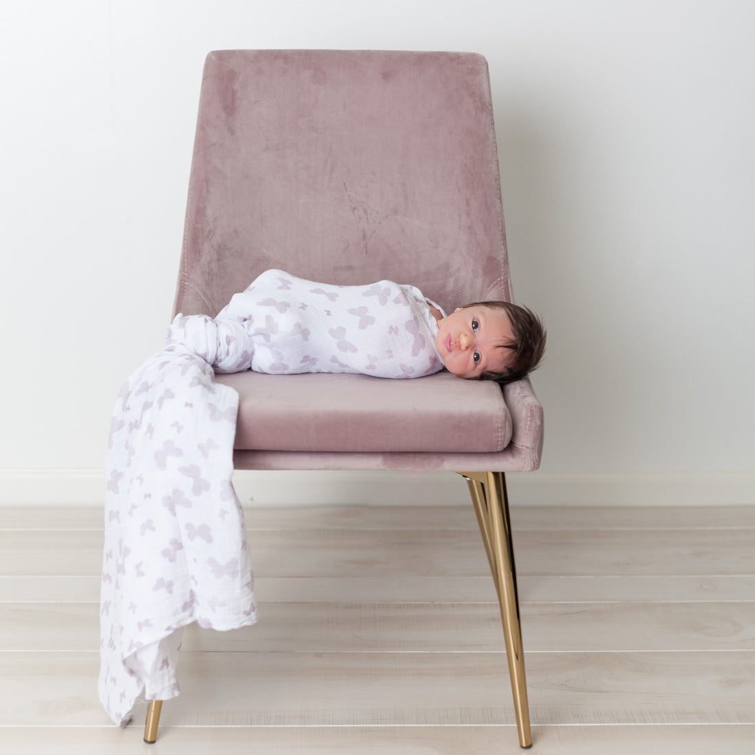 Lavender Butterfly Swaddle Blanket Set