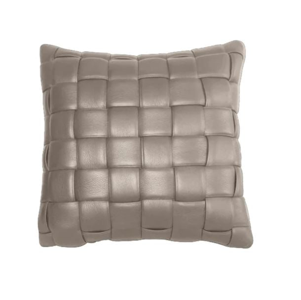 Koff Square Woven Leather Accent Pillow