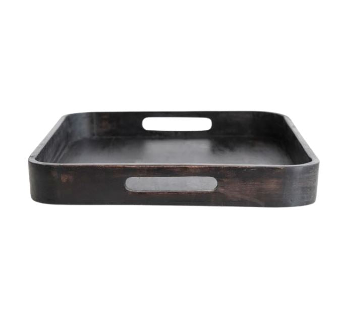 Decorative Mango Wood Tray w/ Handles